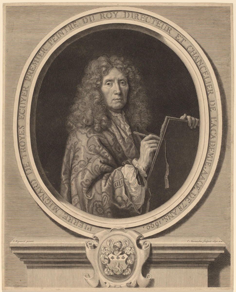Pierre Mignard by Cornelis Vermeulen after Pierre Mignard I (Flemish, 1644 - 1708/1709), 16X12"(A3)Poster Print