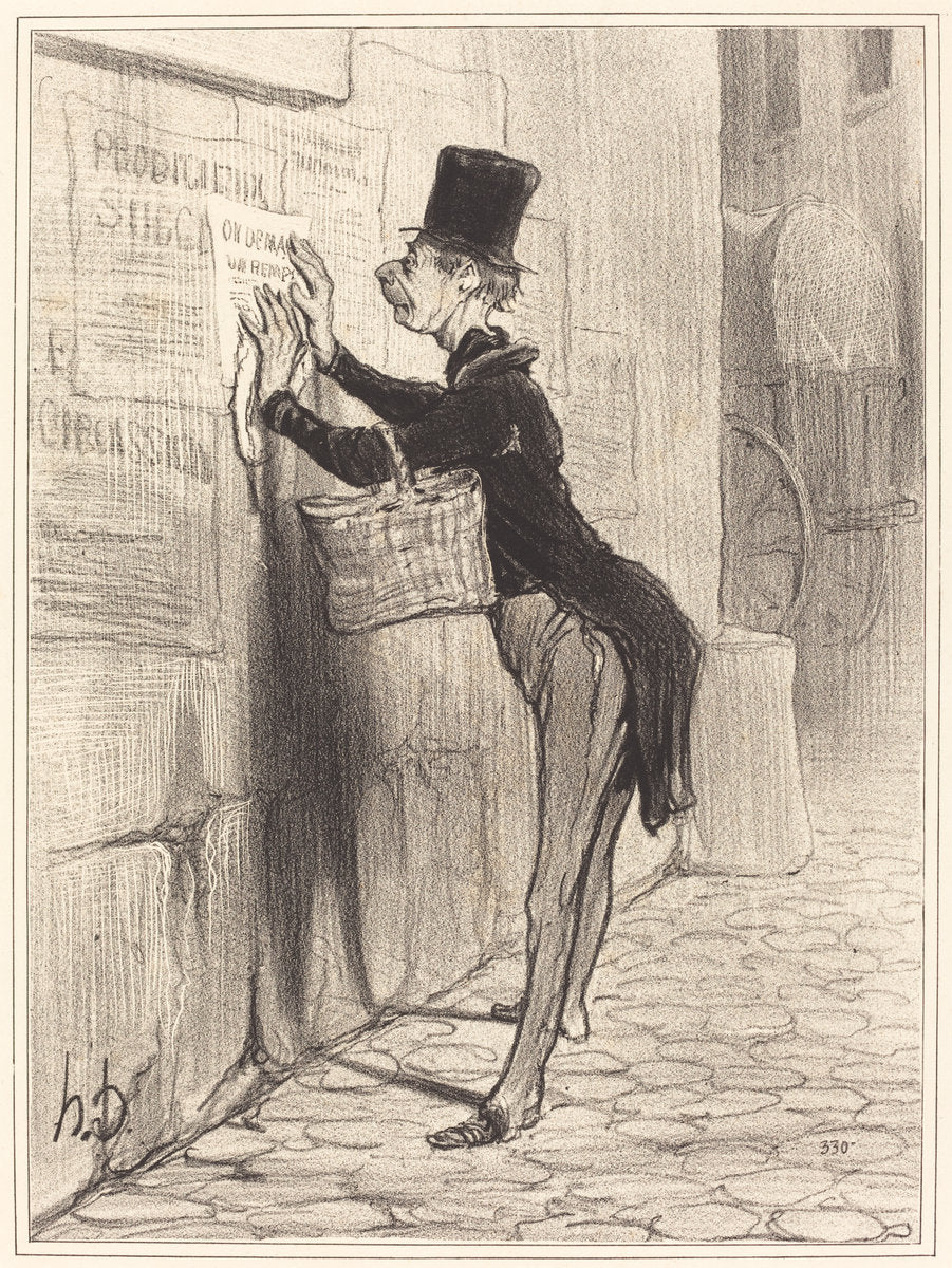 Le Placeur by Honoré Daumier (French, 1808 - 1879), 16X12"(A3)Poster Print