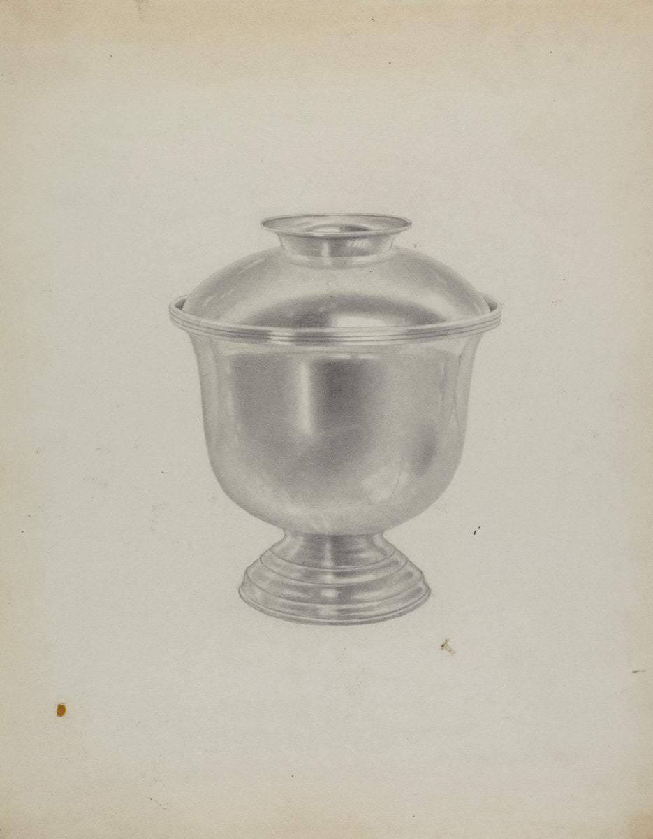 Silver Sugar Bowl by Michael Fenga (American, active c. 1935), 16X12"(A3)Poster Print