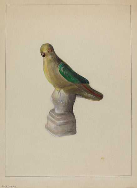 Chalkware Parrot by Mina Lowry (American, 1894 - 1942), 16X12"(A3)Poster Print