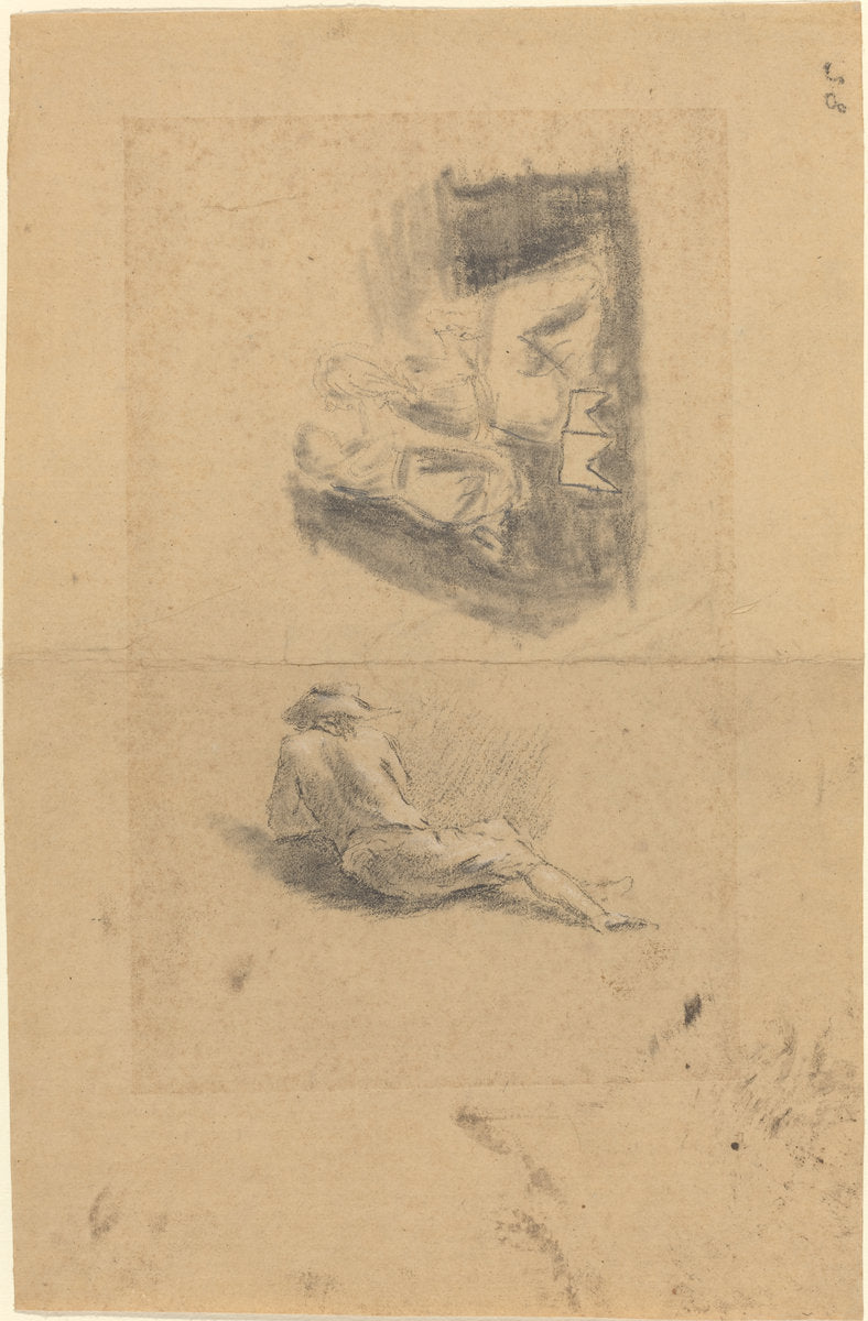 Reclining Man; Two Women by John Flaxman (British, 1755 - 1826), 16X12"(A3)Poster Print