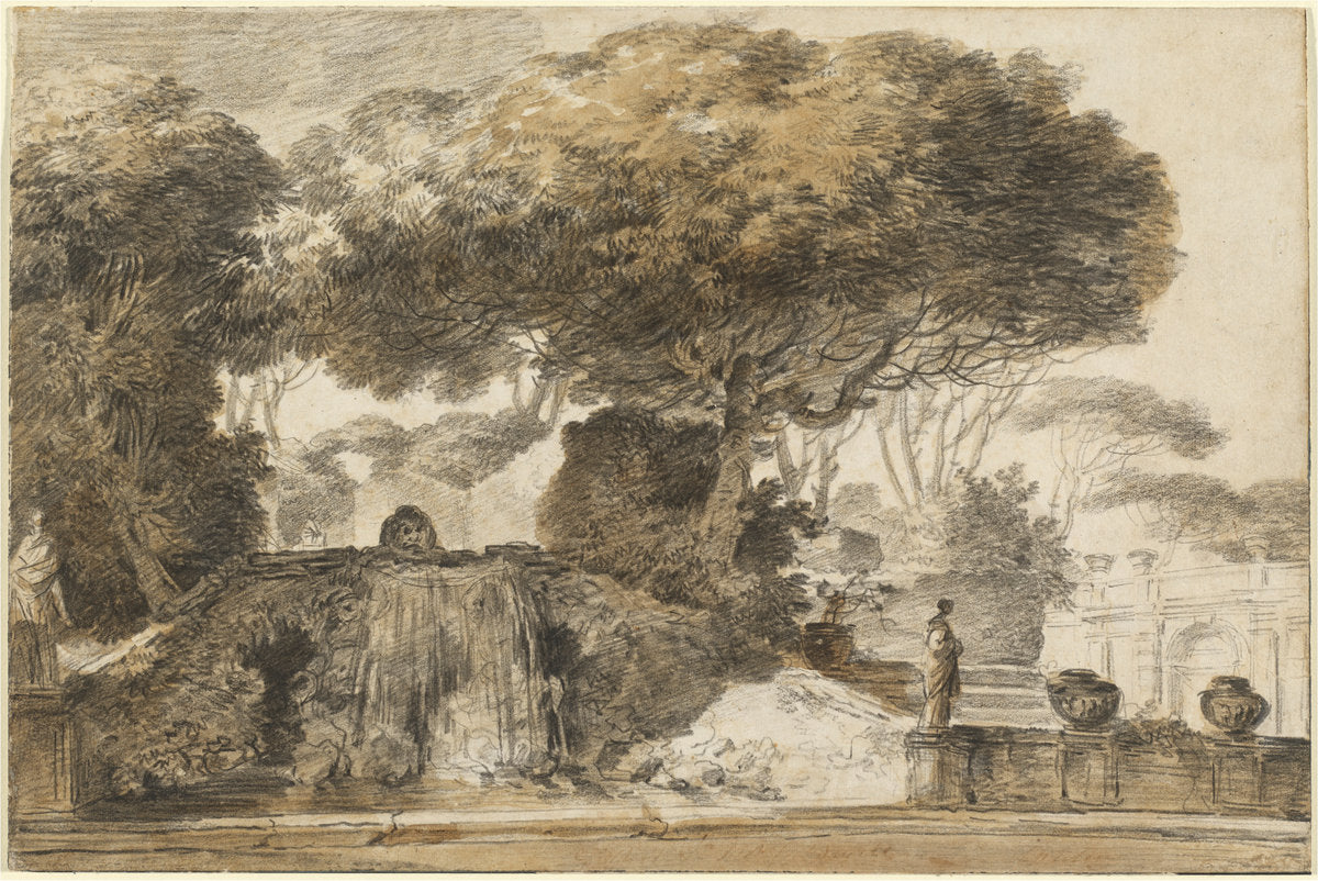 Park of an Italian Villa by François-André Vincent (French, 1746 - 1816), 16X12"(A3)Poster Print