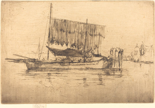 Fishing-Boat by James McNeill Whistler (American, 1834 - 1903), 16X12"(A3)Poster Print