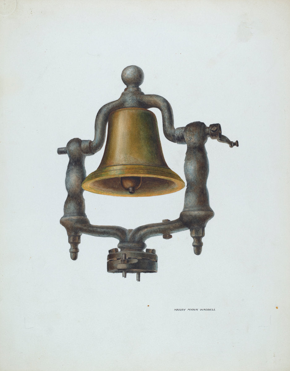 Bell (From a Locomotive) by Harry Mann Waddell (American, active c. 1935), 16X12"(A3)Poster Print