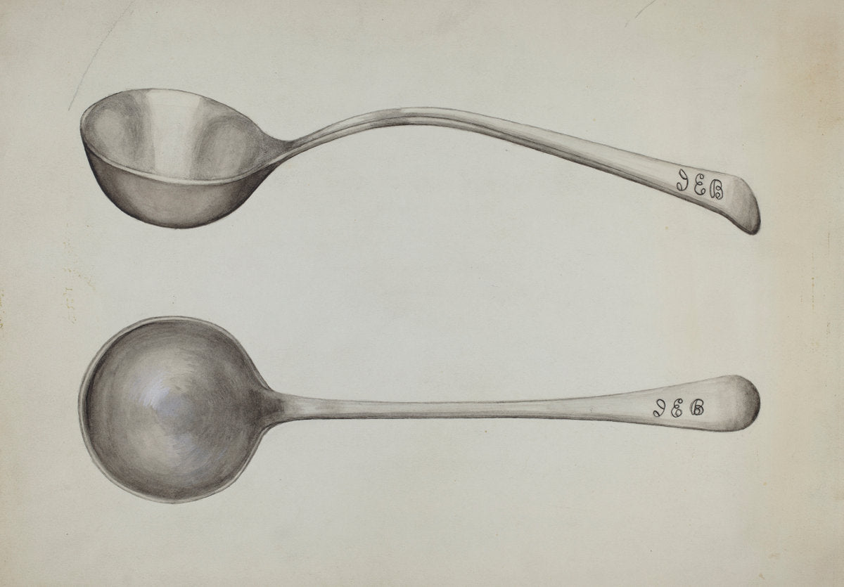 Silver Soup Ladle by John R. Towers (American, active c. 1935), 16X12"(A3)Poster Print