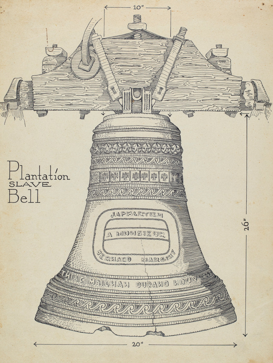 Fontainbleau Plantation Bell by Thomas Byrne (American, active c. 1935), 16X12"(A3)Poster Print