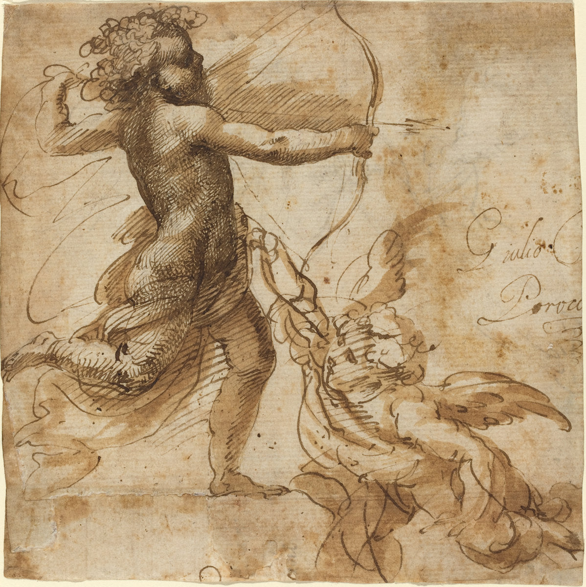 Cupid by Giulio Cesare Procaccini (Lombard, 1574 - 1625), 16X12"(A3)Poster Print