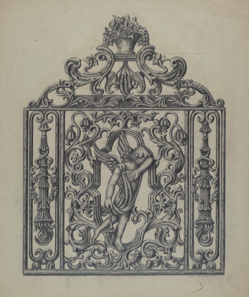 Cast Ornament by Henry Zwysen (American, active c. 1935), 16X12"(A3)Poster Print
