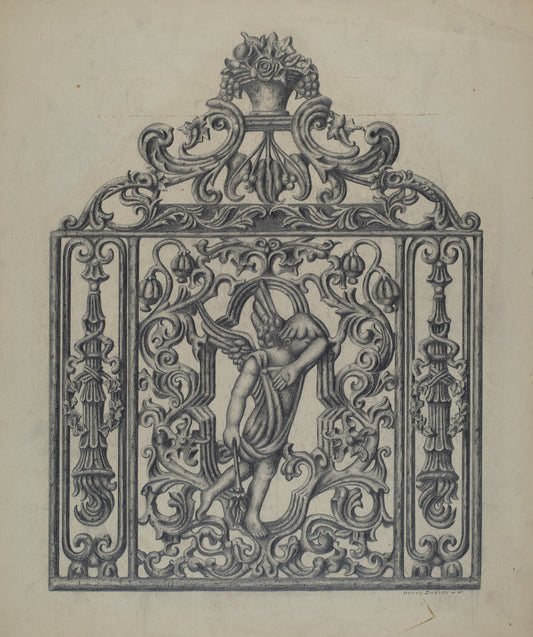 Cast Ornament by Henry Zwysen (American, active c. 1935), 16X12"(A3)Poster Print
