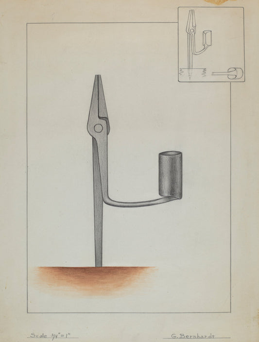 Rush Burner Candle Holder by Gerald Bernhardt (American, active c. 1935), 16X12"(A3)Poster Print