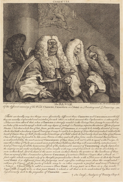 The Bench by William Hogarth (English, 1697 - 1764), 16X12"(A3)Poster Print