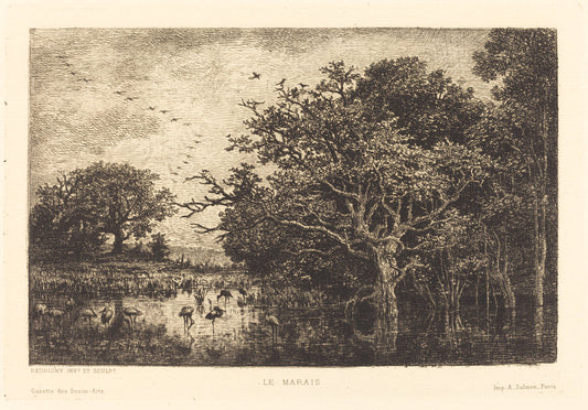 Marsh (Le Marais) by Charles-François Daubigny (French, 1817 - 1878), 16X12"(A3)Poster Print