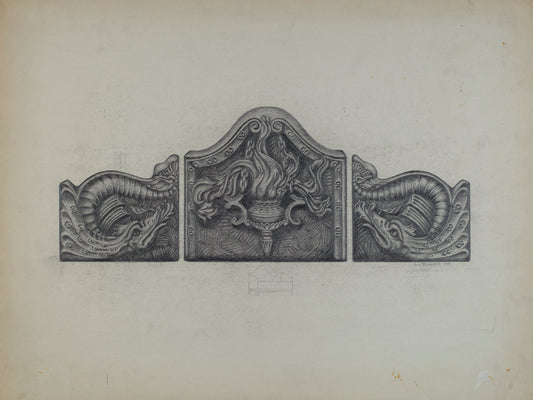 Coal Grate for Fireplace by Austin L. Davison (American, active c. 1935), 16X12"(A3)Poster Print