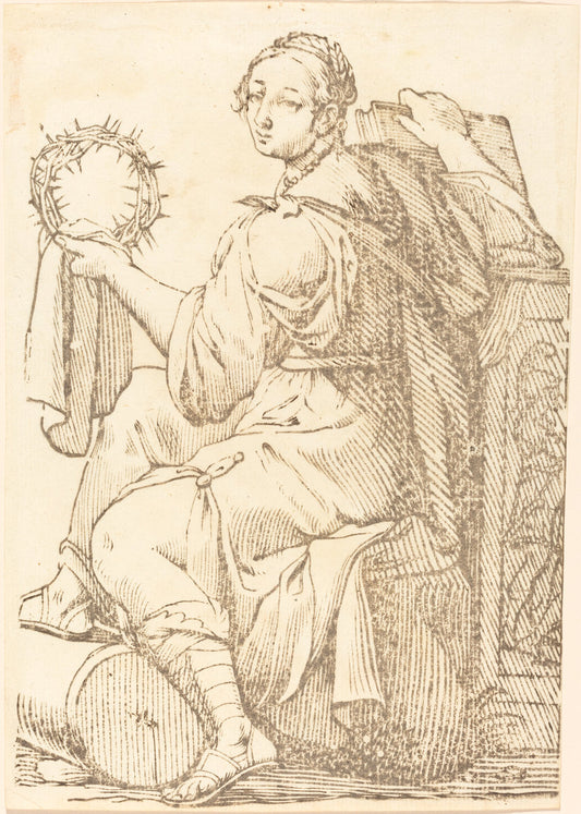 Sibylla Delphica by Jacques Stella (French, 1596 - 1657), 16X12"(A3)Poster Print