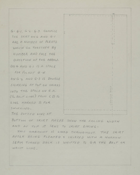 1935/1942 by American 20th Century (Description of a Dress), 16X12"(A3)Poster Print