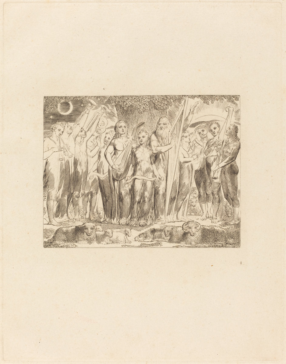 Job and His Family Restored to Prosperity by William Blake (British, 1757 - 1827), 16X12"(A3)Poster Print