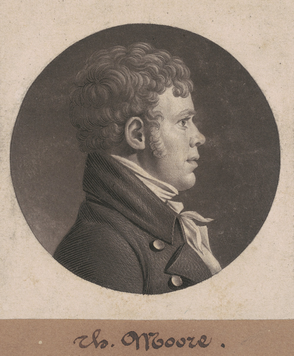 Thomas Moore by Charles B. J. Févret de Saint-Mémin (French, 1770 - 1852), 16X12"(A3)Poster Print