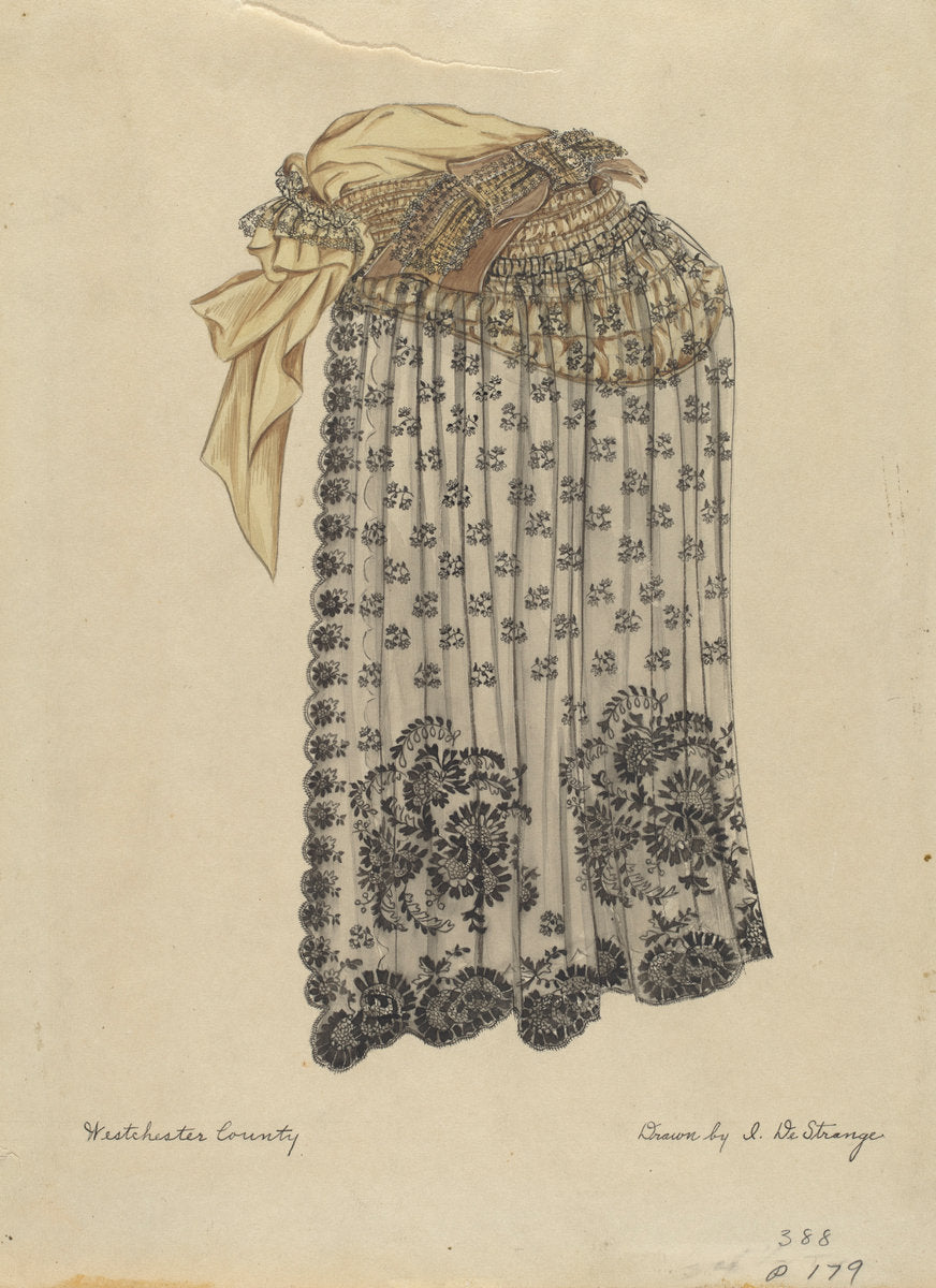 Bonnet and Veil by Isabelle De Strange (American, active c. 1935), 16X12"(A3)Poster Print