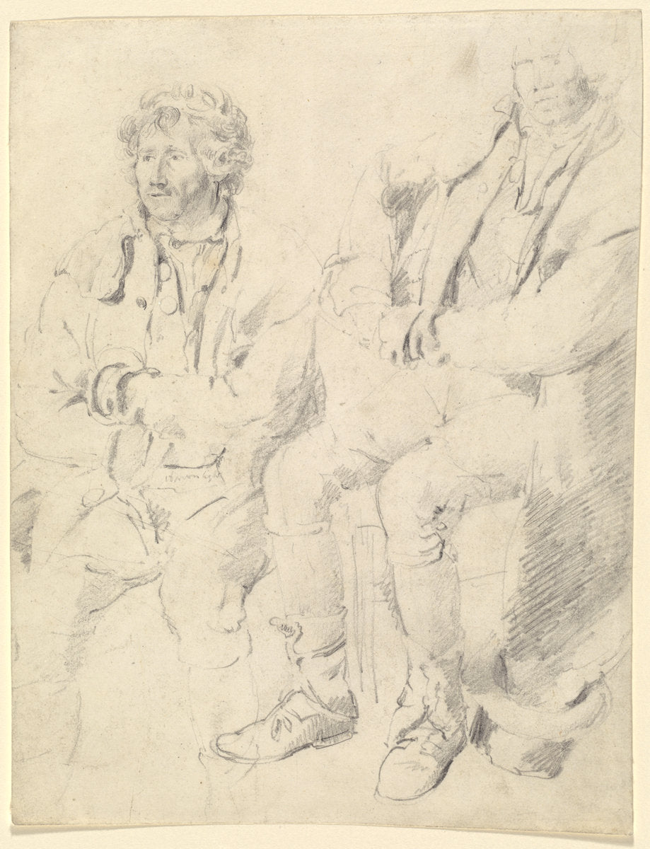 Two Studies of a Seated Man by James Ward (British, 1769 - 1859), 16X12"(A3)Poster Print