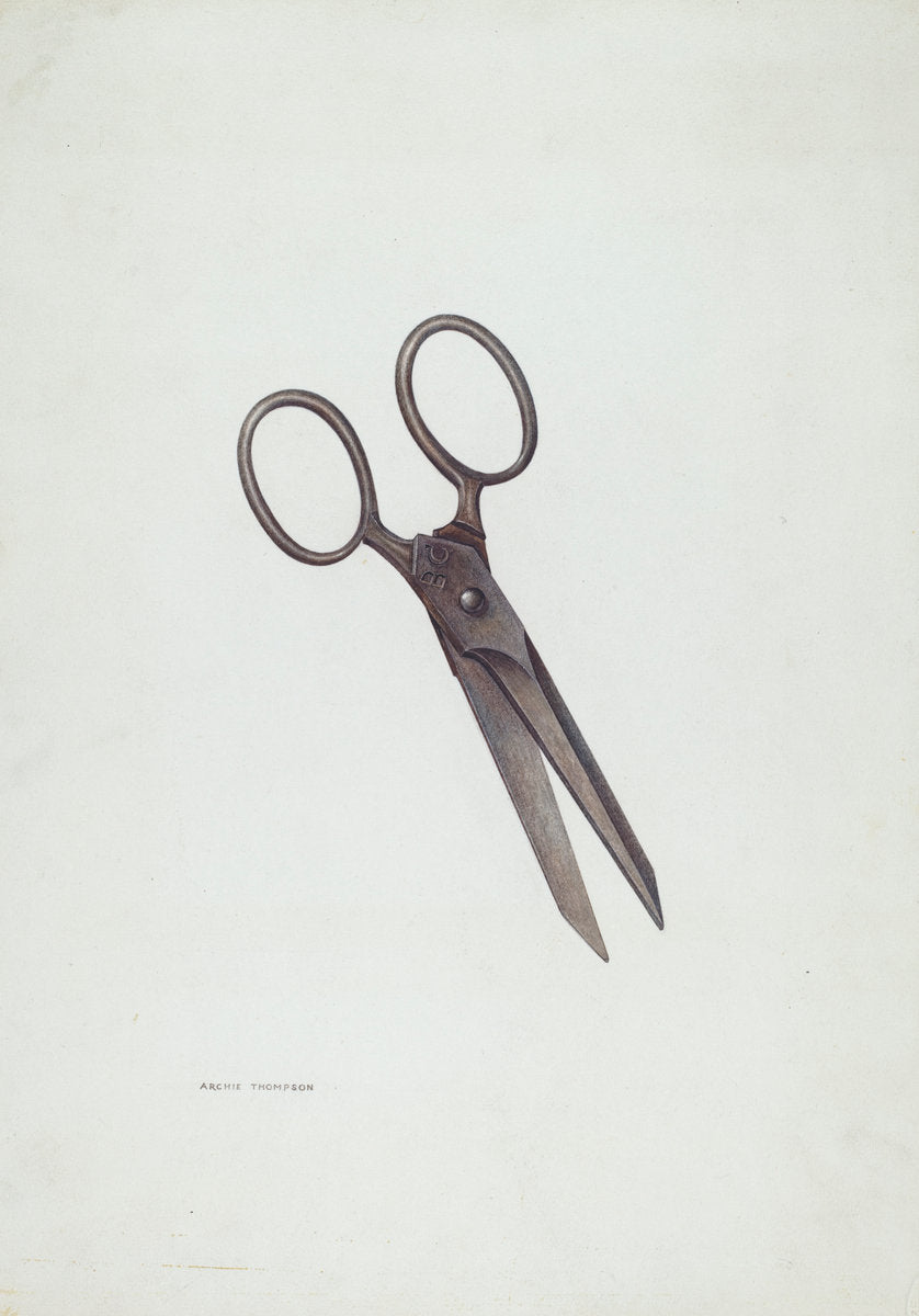 Bishop Hill: Small Scissors by Archie Thompson (American, active c. 1935), 16X12"(A3)Poster Print