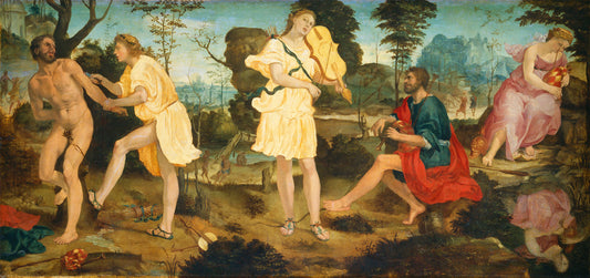Apollo and Marsyas by Michelangelo Anselmi (Italian, 1491/1492 - 1554/1556), 16X12"(A3)Poster Print