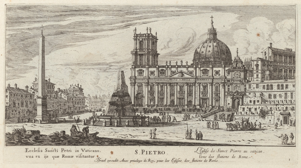 S. Pietro by Israël Silvestre (French, 1621 - 1691), 16X12"(A3)Poster Print