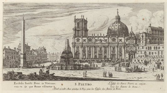S. Pietro by Israël Silvestre (French, 1621 - 1691), 16X12"(A3)Poster Print