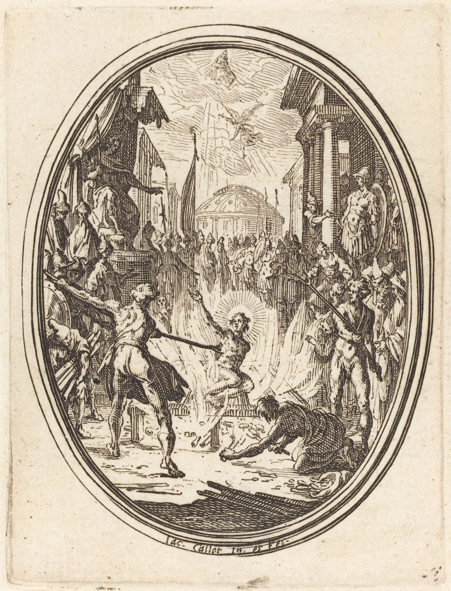 The Martyrdom of Saint Lawrence by Jacques Callot (French, 1592 - 1635), 16X12"(A3)Poster Print