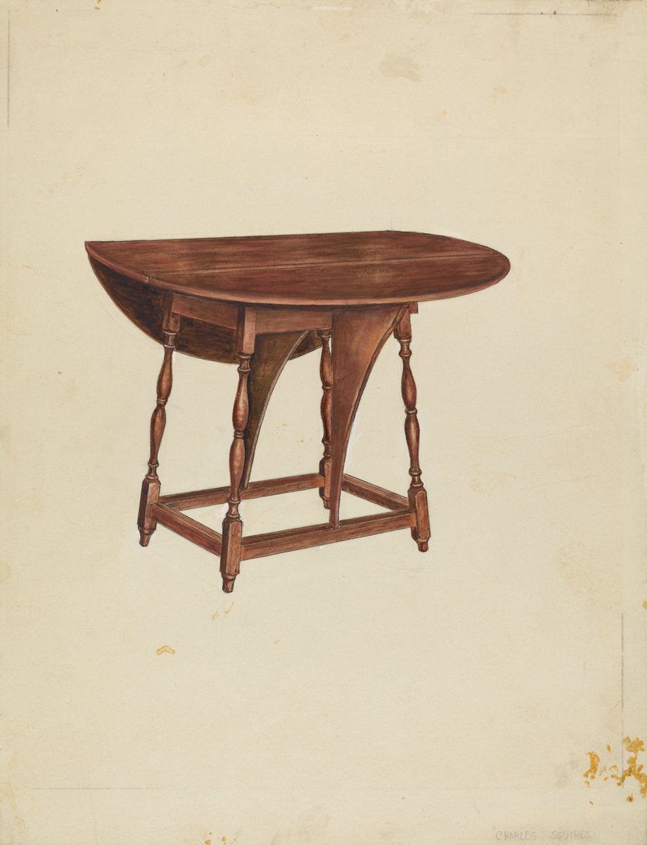 Butterfly Table by Charles Squires (American, active c. 1935), 16X12"(A3)Poster Print