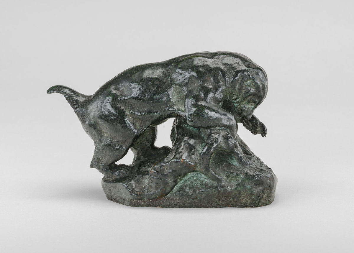 Ratel Stealing Eggs by Antoine-Louis Barye (French, 1795 - 1875), 16X12"(A3)Poster Print