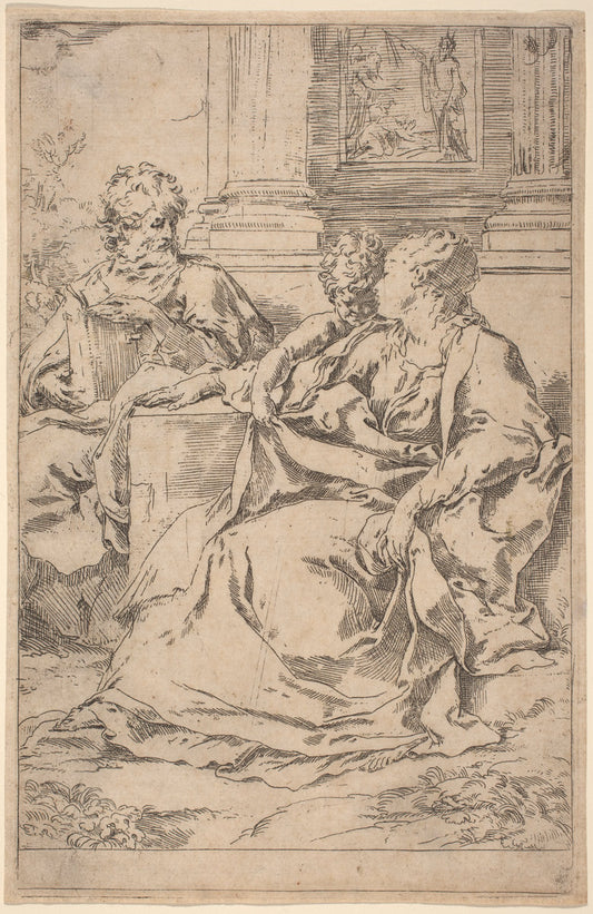 Holy Family by Guido Reni (Italian, 1575 - 1642), 16X12"(A3)Poster Print