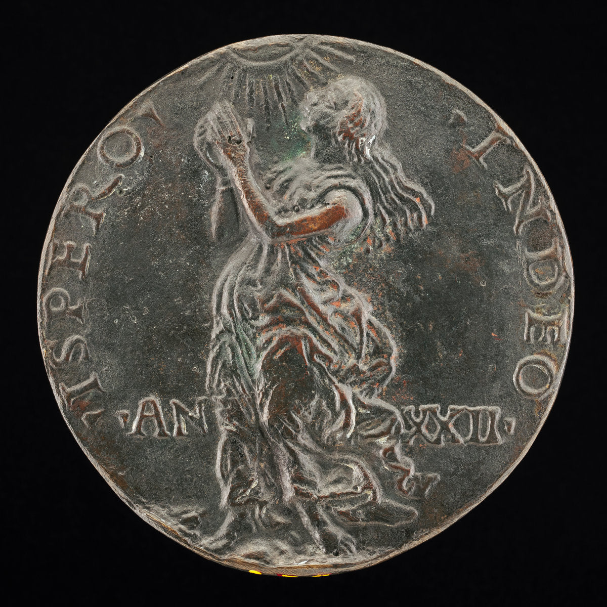 bronze//Not a contemporary cast by Style of Niccolò Fiorentino (Hope Gazing at the Sun [reverse]), 16X12"(A3)Poster Print