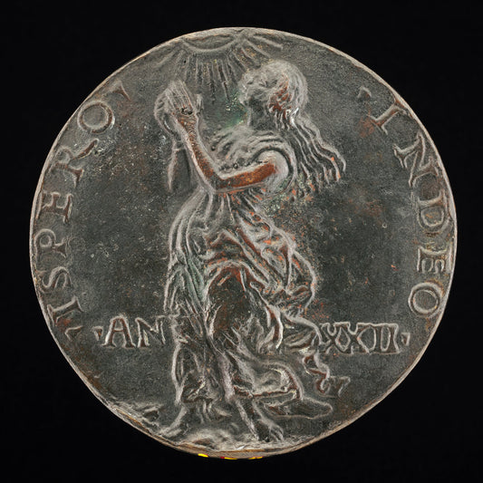 bronze//Not a contemporary cast by Style of Niccolò Fiorentino (Hope Gazing at the Sun [reverse]), 16X12"(A3)Poster Print