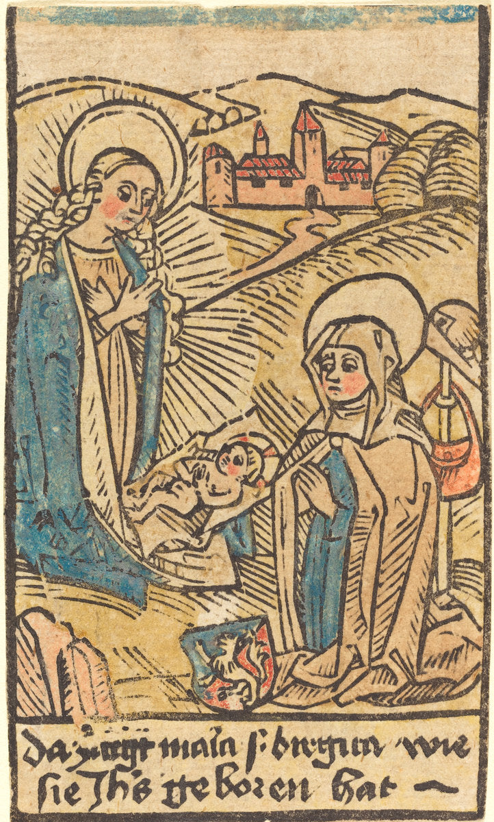c. 1480/1500 by German 15th Century (Madonna and Saint Bridget), 16X12"(A3)Poster Print