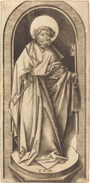 Saint Peter by Israhel van Meckenem (German, c. 1445 - 1503), 16X12"(A3)Poster Print