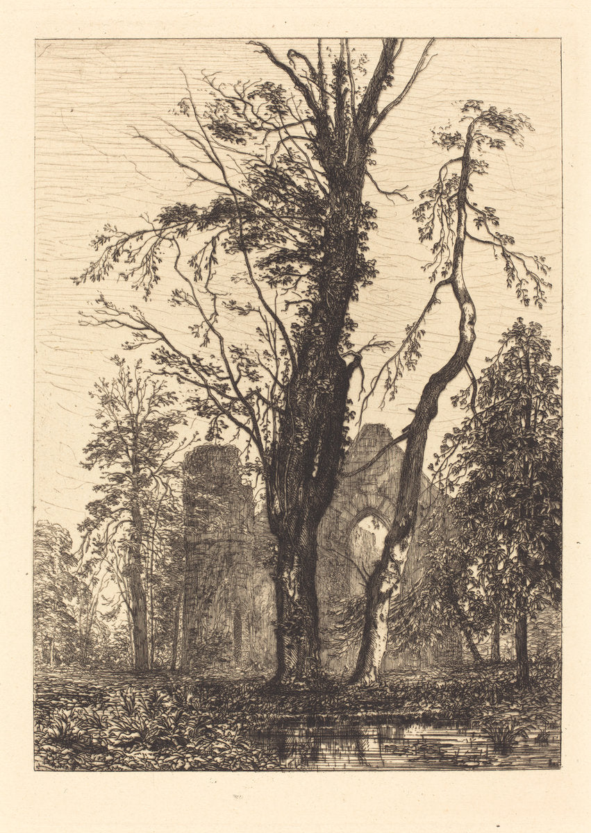 Dans un Parc by Maxime Lalanne (French, 1827 - 1886), 16X12"(A3)Poster Print