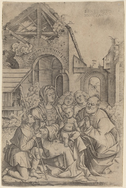 The Nativity by Benedetto Montagna (Italian, c. 1480 - 1555 or 1558), 16X12"(A3)Poster Print