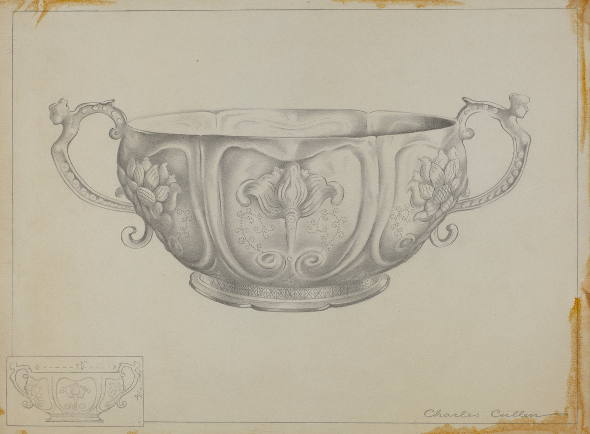 Silver Bowl by Charles Cullen (American, active c. 1935), 16X12"(A3)Poster Print