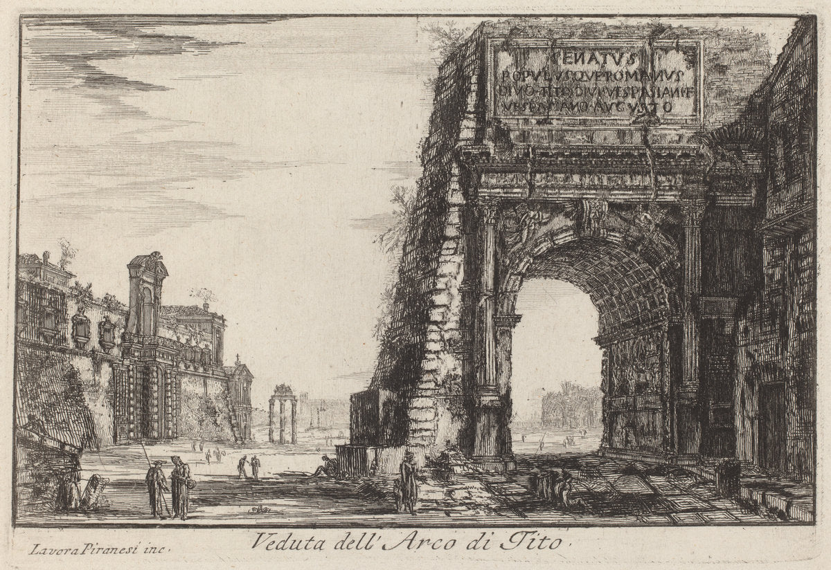 The Arch of Titus by Laura Piranesi after Giovanni Battista Piranesi (Italian, c. 1755 - 1785), 16X12"(A3)Poster Print