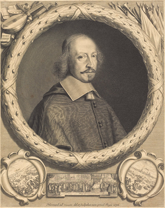 Cardinal Jules Mazarin by Robert Nanteuil and Israël Silvestre (French, 1623 - 1678), 16X12"(A3)Poster Print