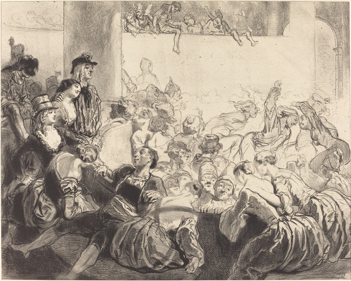 The Masked Ball by Paul Gavarni (French, 1804 - 1866), 16X12"(A3)Poster Print