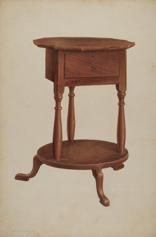 Bedside Table by Isidore Sovensky (American, active c. 1935), 16X12"(A3)Poster Print