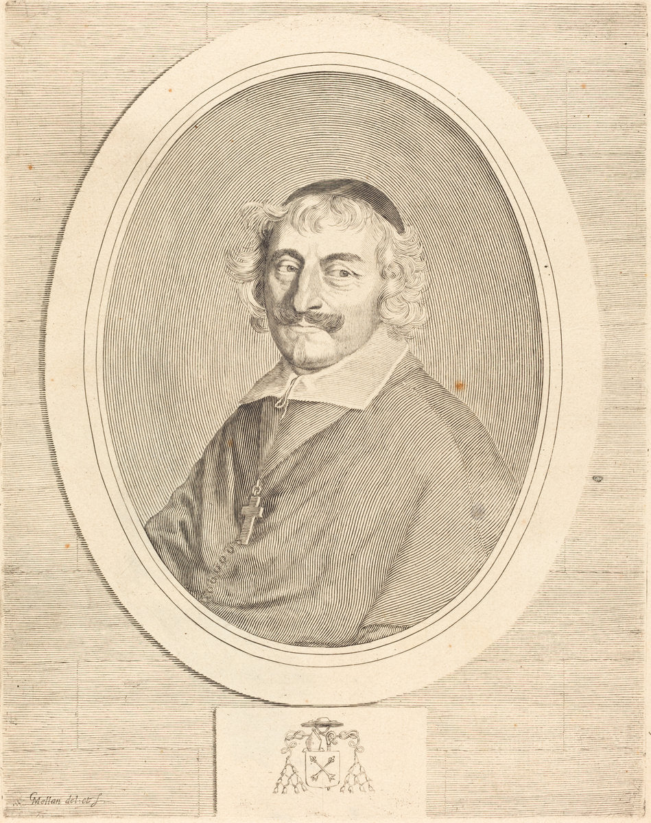 Alphonse III Delbene, Bishop of Orléans by Claude Mellan (French, 1598 - 1688), 16X12"(A3)Poster Print