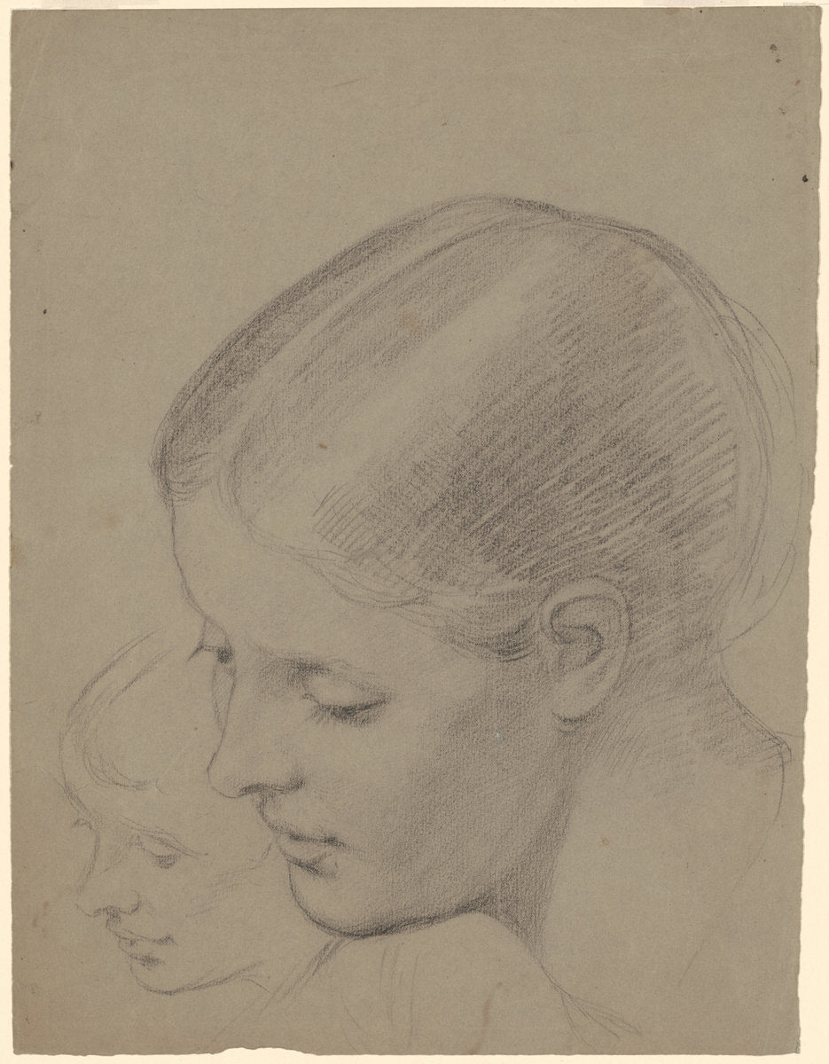 Studies of a Female Head [recto] by Enoch Wood Perry, Jr. (American, 1831 - 1915), 16X12"(A3)Poster Print