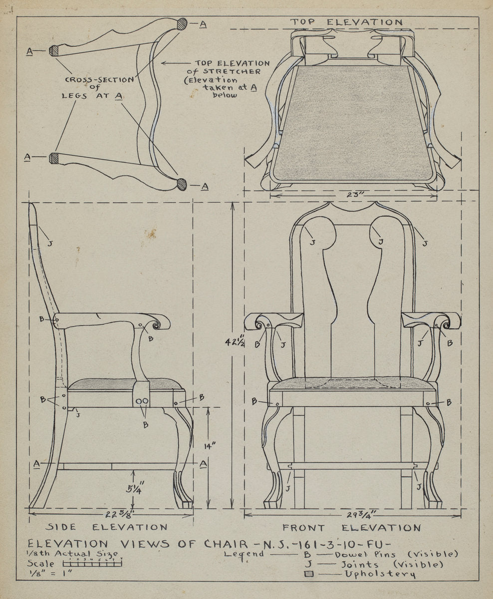 Chair by Francis Law Durand (American, active c. 1935), 16X12"(A3)Poster Print