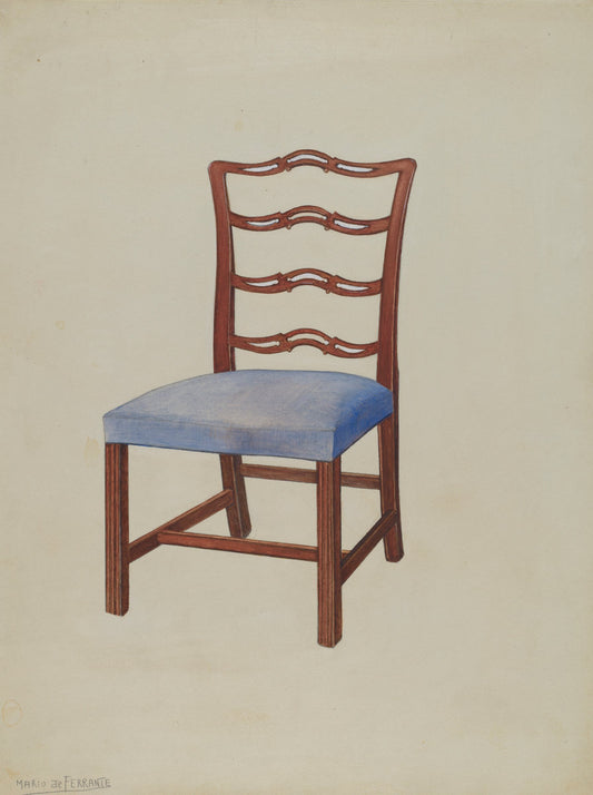 Side Chair by Mario De Ferrante (American, active c. 1935), 16X12"(A3)Poster Print