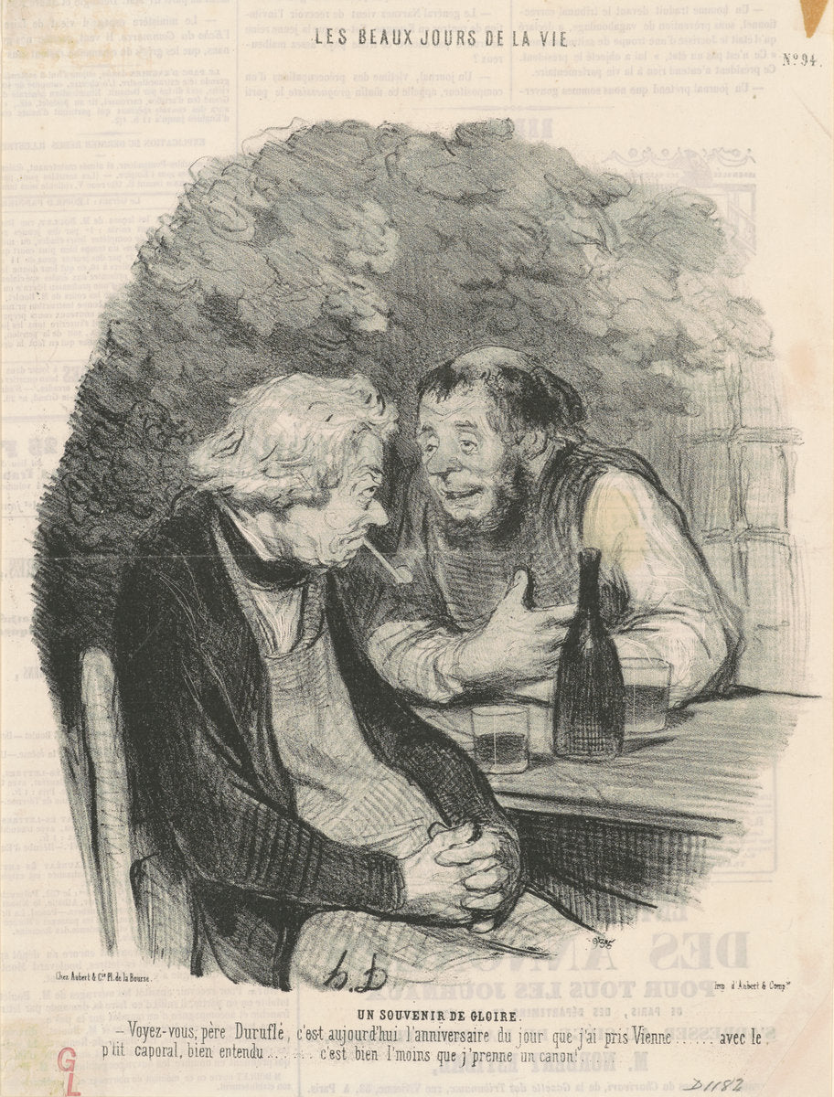 Un souvenir de gloire by Honoré Daumier (French, 1808 - 1879), 16X12"(A3)Poster Print