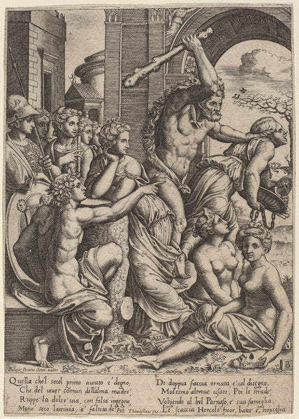 Envy Driven from the Temple of the Muses by Master of the Die after Baldassare Peruzzi (Italian, active c. 1532), 16X12"(A3)Poster Print