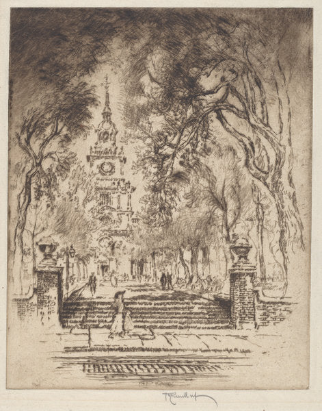 The Square, Independence Square, Philadelphia by Joseph Pennell (American, 1857 - 1926), 16X12"(A3)Poster Print