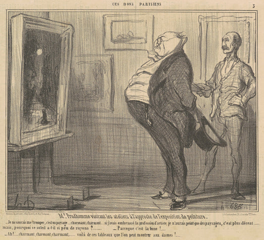 M. Prudhomme visitant les ateliers ... by Honoré Daumier (French, 1808 - 1879), 16X12"(A3)Poster Print